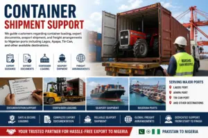 Container shipment support from Pakistan to Nigeria for tractors and farm implements