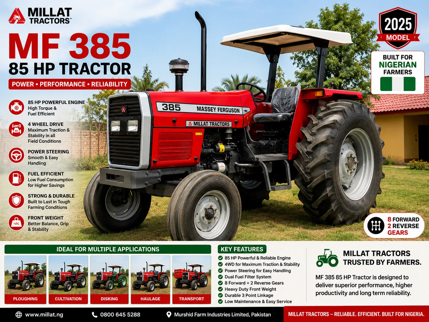 MF 385 85 HP Tractor for sale in Nigeria